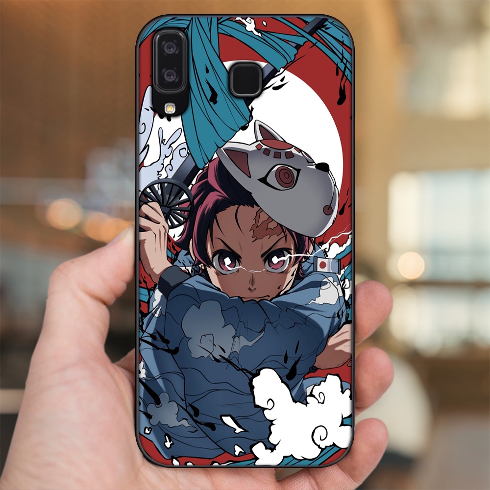 Ốp lưng Samsung A8 Star viền đen in hình Tanjiro Kimetsu No Yaiba