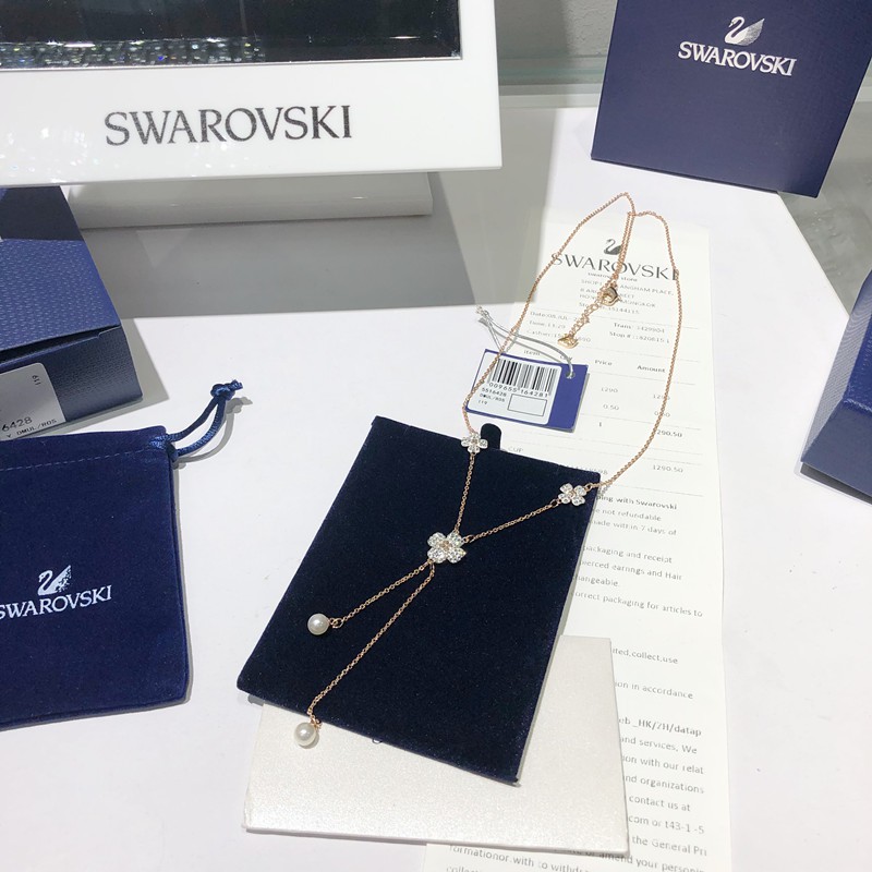 [Sản phẩm mới] Swarovski LATISHA Người đàn ông hoa thanh lịch, Dây chuyền nữ hình chữ Y tươi mát và lãng mạn