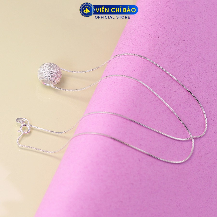 Dây chuyền bạc mặt Quả cầu pha lê chất liệu bạc 925 thời trang phụ kiện trang sức nữ Viễn Chí Bảo D400627