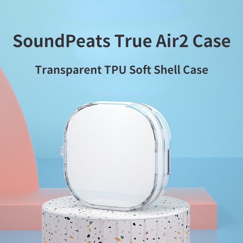 SoundPeats True Air2 Case Transparent TPU Soft Shell SoundPeats Air3 Headphone Case Creative Headphone Anti-Lost Cord Solid Color SoundPeats Air2+ Cover Shockproof Case
