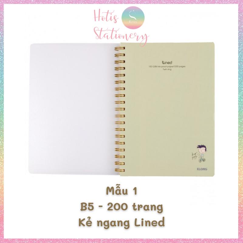 [HOTIS} Sổ lò xo kép Klong kẻ ngang lined B5 - 200 trang - MS582