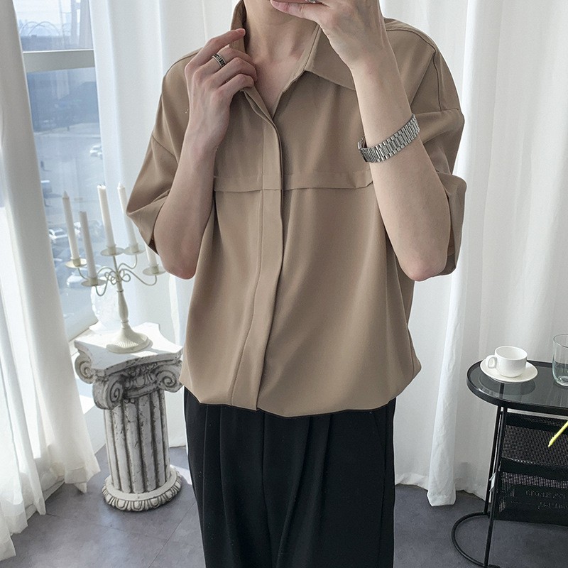 Áo sơ mi nam trắng ngắn tay form rộng, áo sơ mi nam thể thao thời trang dạo phố mùa hè freeship mã SM07 | BigBuy360 - bigbuy360.vn