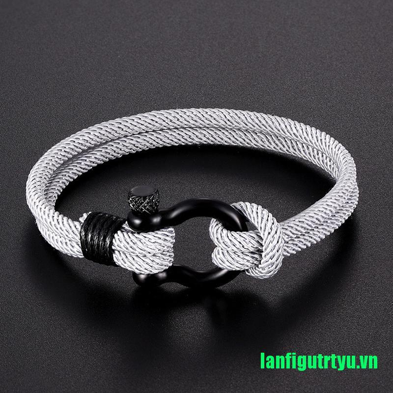 【trtyu】Outdoor Lucky Survival Bracelet Charm Stainless steel Buckle friendship Bracelet