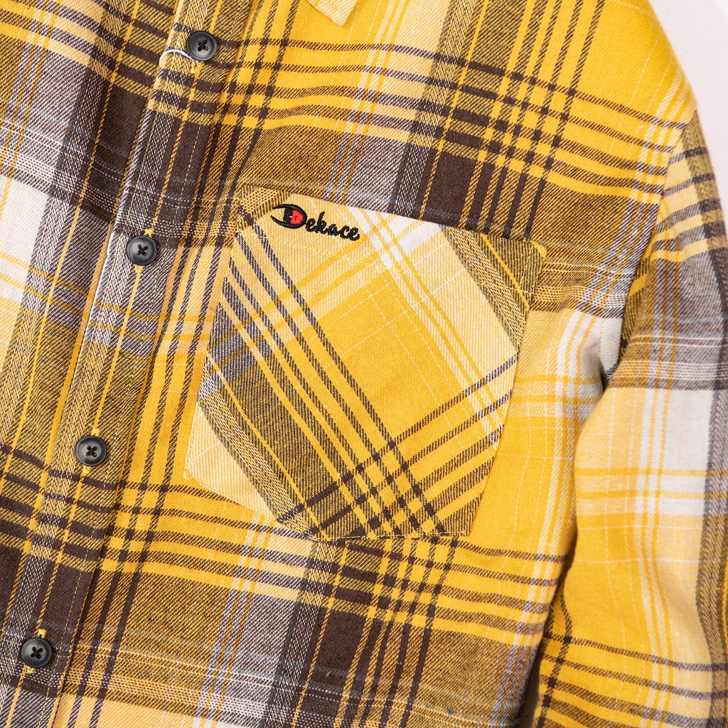 Áo Sơ Mi Nam Flannel Dekace HT Kẻ Vải Cotton Dạ Form Rộng