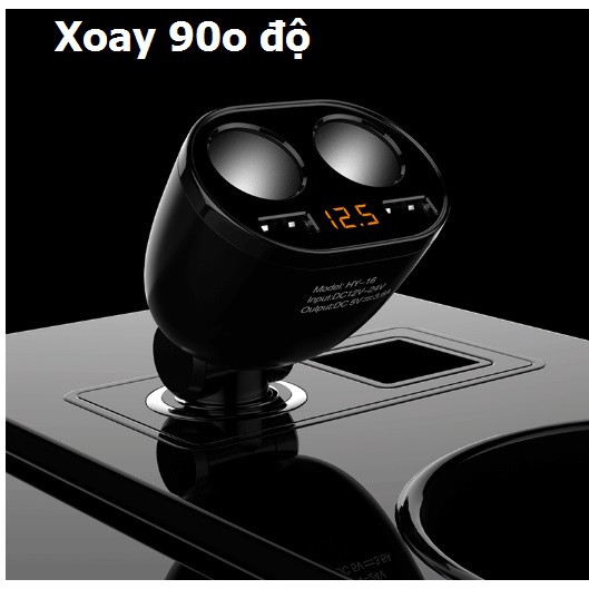 <Xả kho>Tẩu Chia Sạc Xe Hơi Ô Tô 2 Nguồn - 2 Usb Có Báo Điện Áp | BigBuy360 - bigbuy360.vn