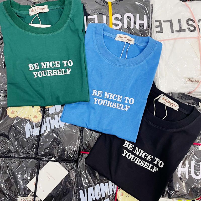 🍑 Áo Thun Say Happy thêu chữ 🍑