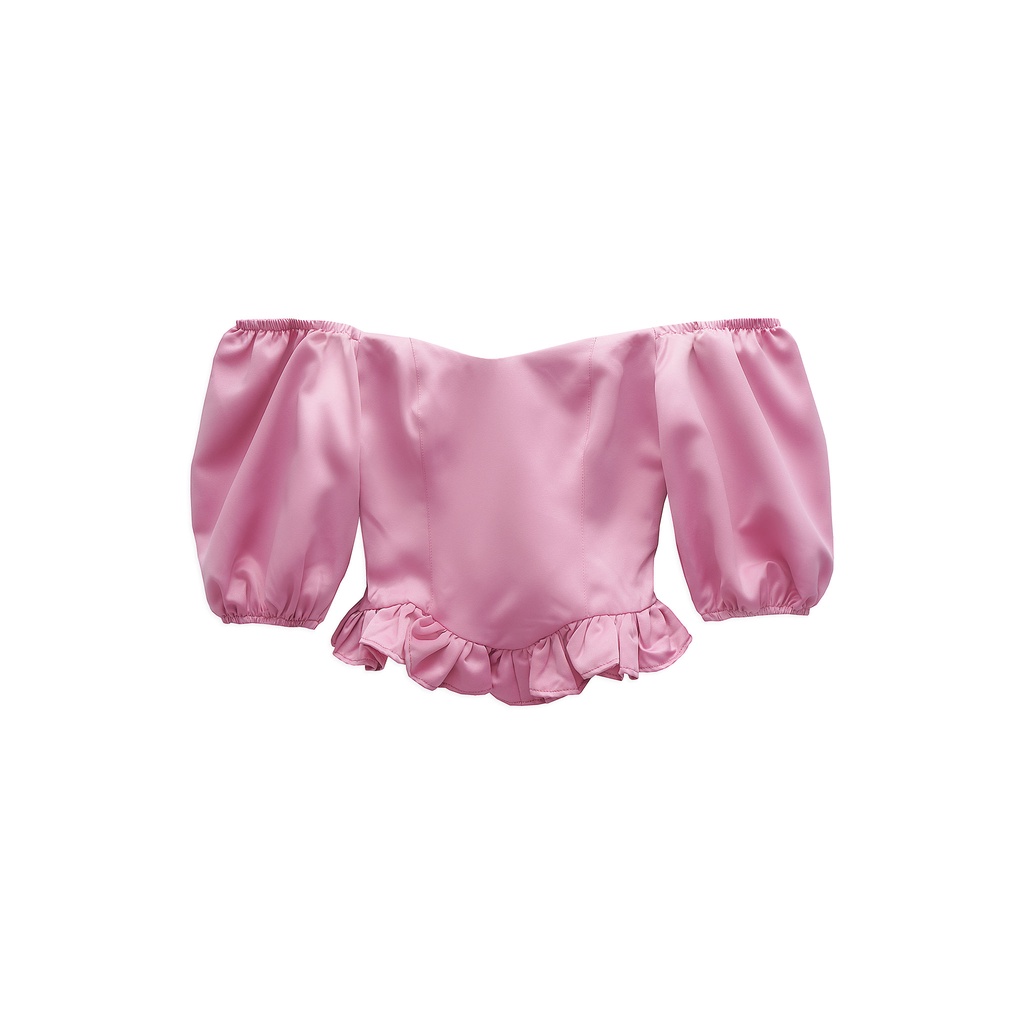 Áo Top Nữ Pumpkin Sleeves , Chất Vải Phi 035 Thoải Mái , WAK000053 ,SOMEHOW