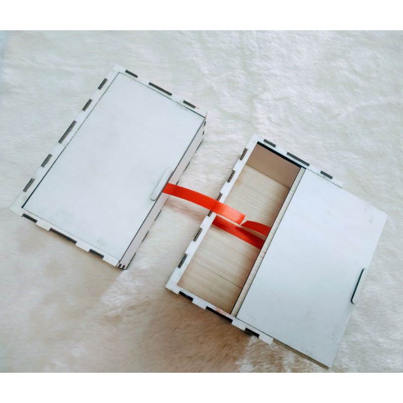 Hộp gỗ MDF trắng đựng bài Tarot, đồ trang sức, đồ lưu niệm 14.2x8.8x5.3 cm