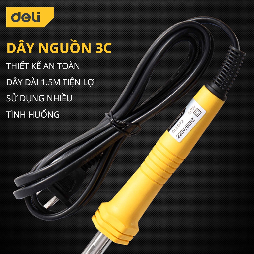 Bộ Mỏ Hàn Điện Deli 6 Chi Tiết Chính Hãng Chất Lượng Cao - Sử Dụng Đa Năng, Tiện Ích - DL5072