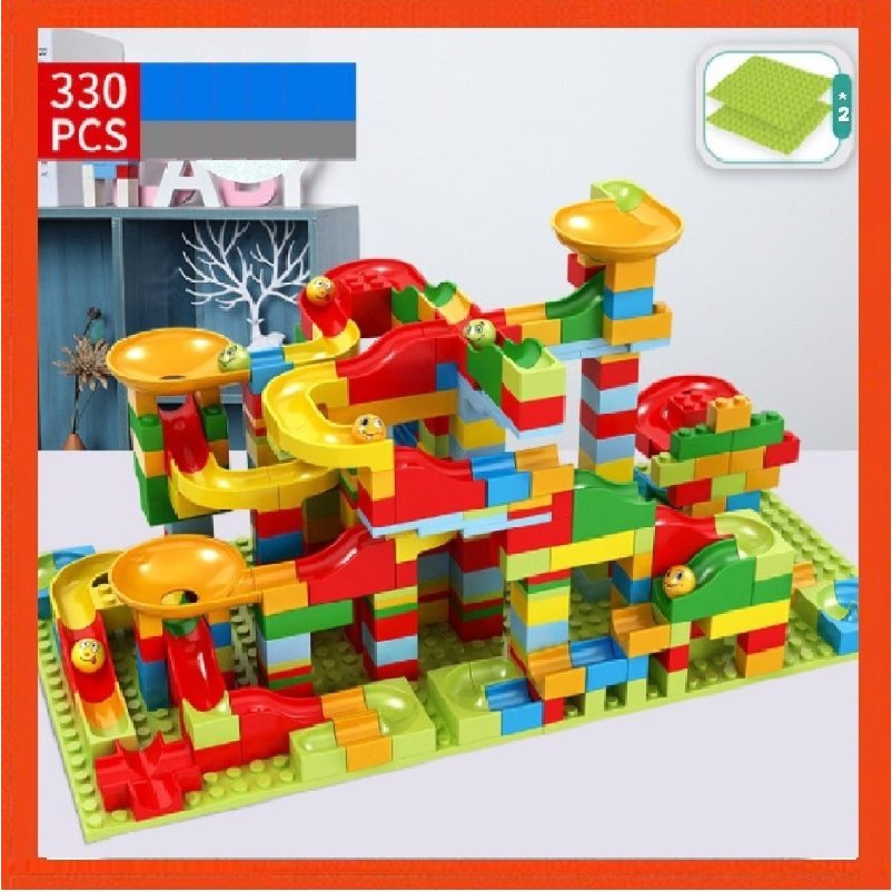 Bộ xếp hình cầu trượt Lego thả bi 166 - 336 chi tiết cho bé Đồ chơi xếp hình phát triển trí não