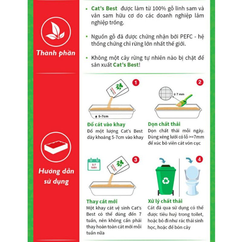 13kg CÁT VỆ SINH HỮU CƠ CHO MÈO VÓN CỤC KHỬ MÙI VÀ VI TRÙNG CAT’S BEST ORIGINAL