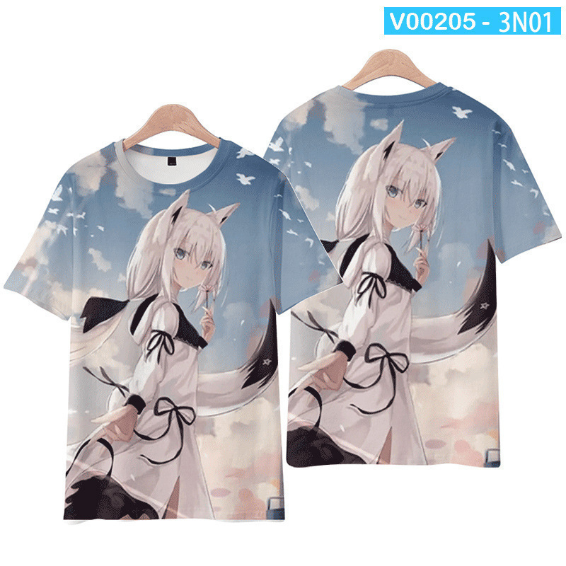 Hololive Vtuber Fubuki Áo Croptop Tay Ngắn Hóa Trang Nhân Vật Ayame Chopper Plus size