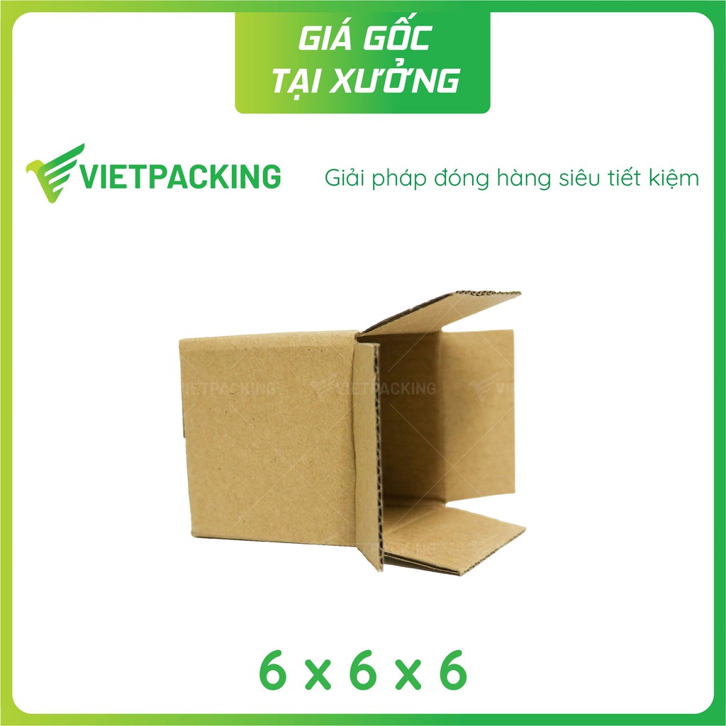 6x6x6 - 50 hộp carton vuông nhỏ giấy cứng, vuông vức V001