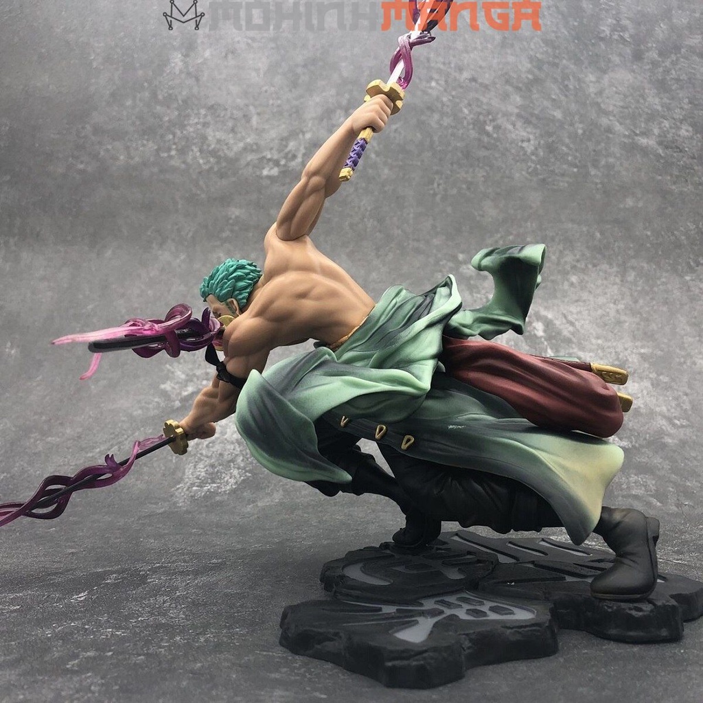 Mô hình Roronoa Zoro tam kiếm có hiệu ứng cao 18cm trong truyện tranh anime One Piece Đảo Hải Tặc Luffy