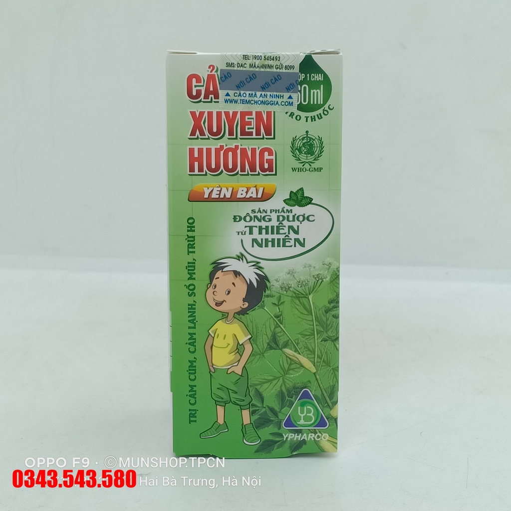 Siro Cảm Xuyên Hương Yên Bái chai 60ml