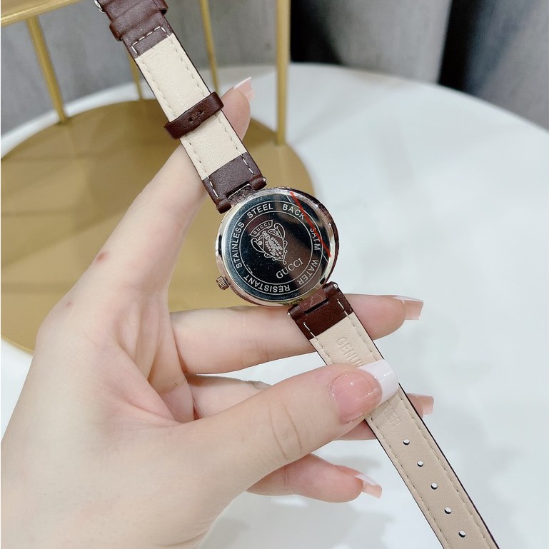 Đồng hô nữ dây da mặt tròn, đeo tay đẹp ⌚️ nhỏ gọn hợp thời trang ,mẫu hàng cao cấp chính hãng authentic Guci | WebRaoVat - webraovat.net.vn