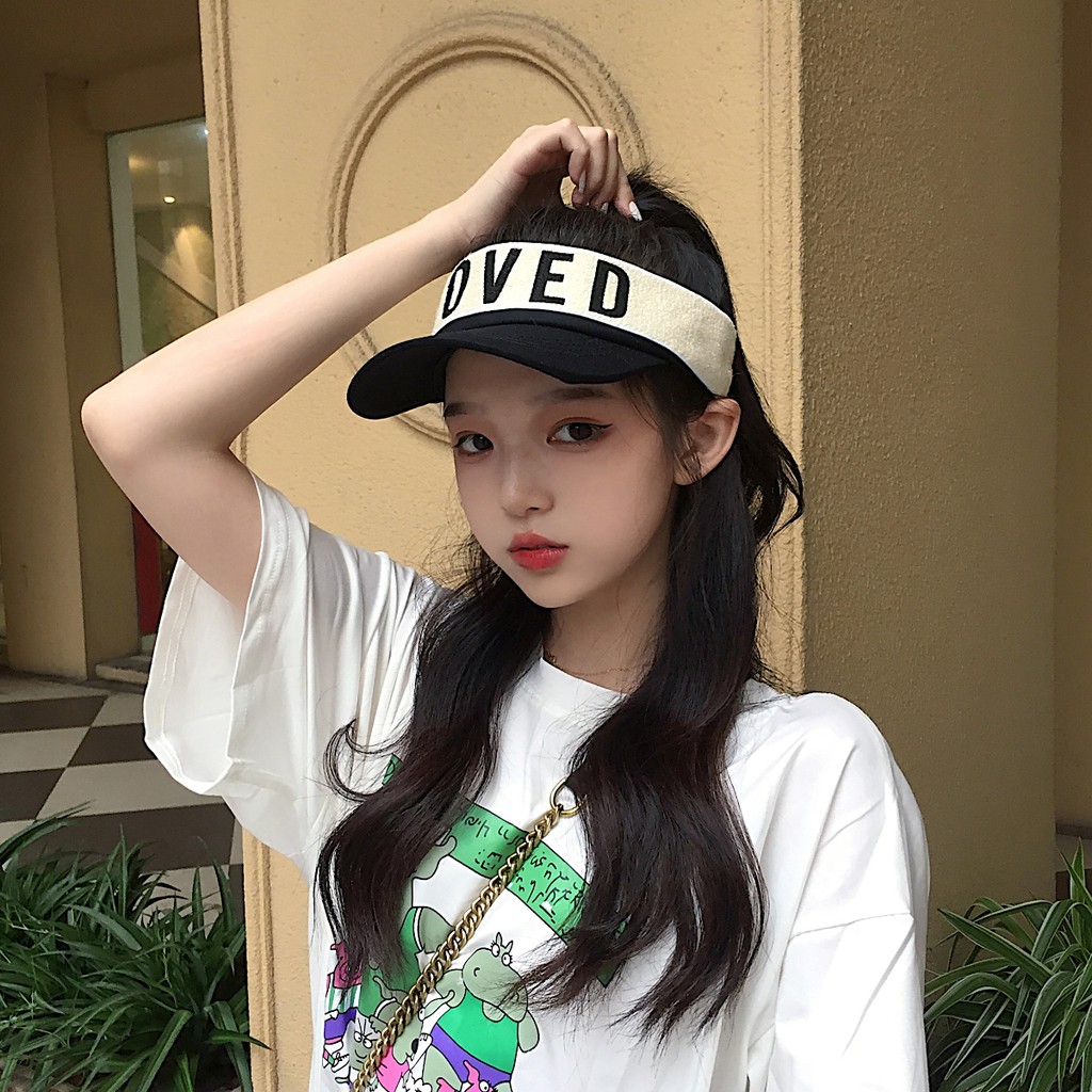 Mũ Lưỡi Trai Thể Thao Hở Chóp Che Nắng Phối Màu Tương Phản Kiểu Đường Phố Hàn Quốc Thời Trang Mùa Hè Cho Nữ