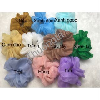Đồ cột tóc vải kính - Chun cột tóc scrunchie - đồ cột tóc scrunchies - chun cột tóc vintage nhiều màu