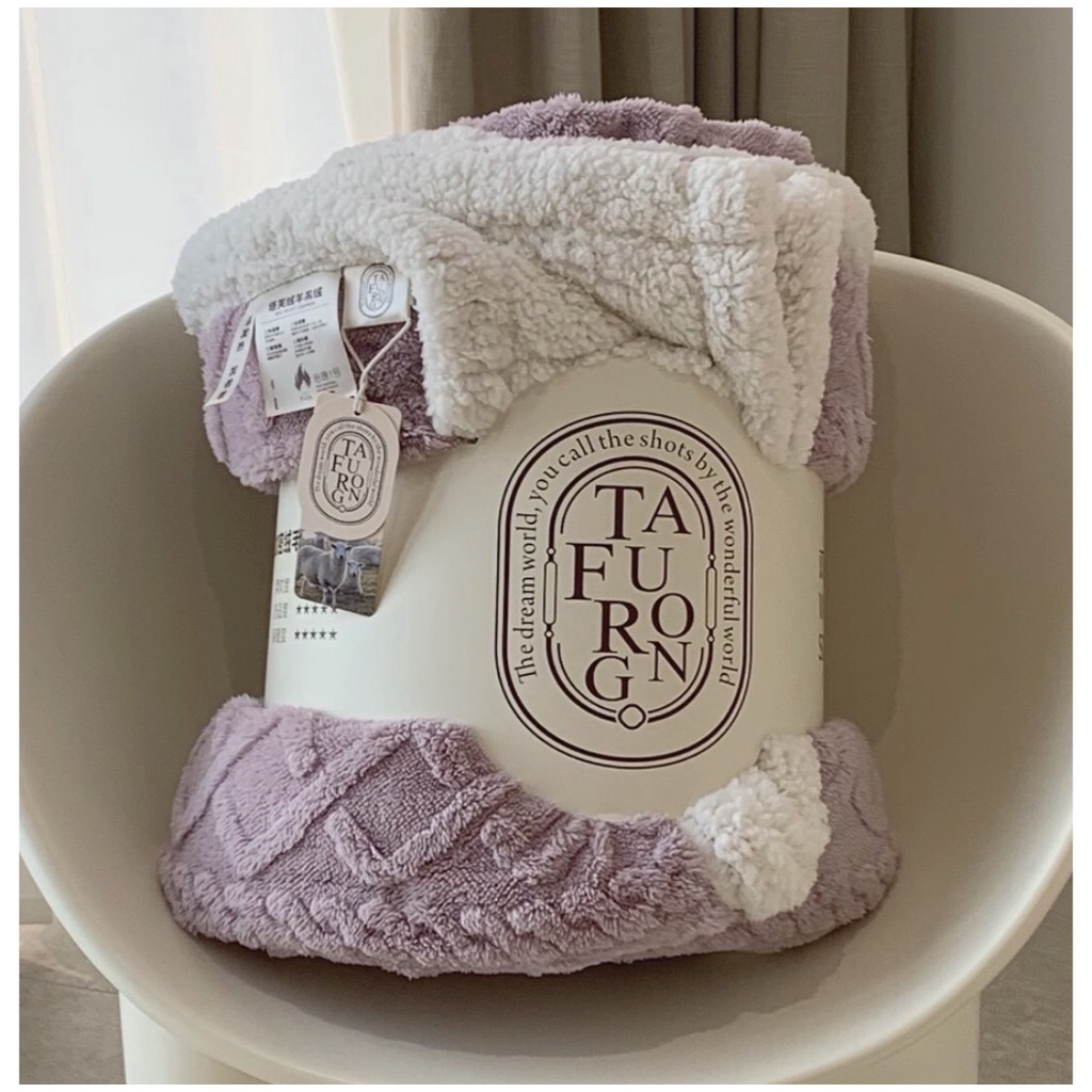 Chăn lông cừu EMMIBEDDING STORE Mềm Len Cừu Mông Cổ thế hệ mới Làm ấm nhanh, Nặng 2kg5, Kích thước 2mx2m3