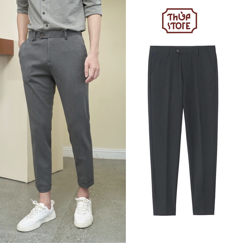 Quần tây nam công sở dáng đứng, chất cotton co dãn thoải mái (có ảnh thật)