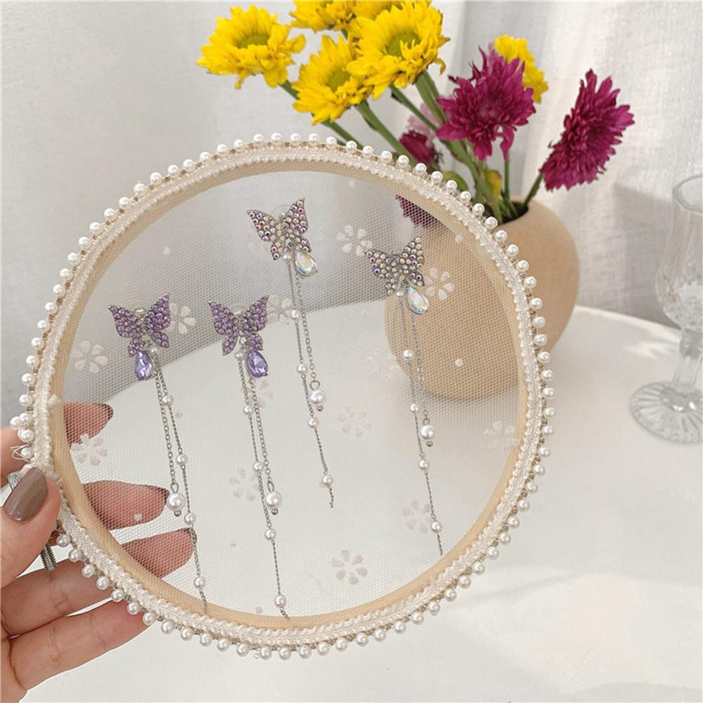 Bông Tai Hình Bướm Đính Ngọc Trai Đơn Giản Sáng Tạo Dành Cho Nữ L6V4