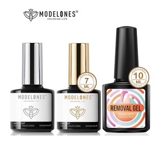 Sơn nền sơn phủ UV mềm Modelones 7ml và gel tẩy sơn 10ml làm móng nghệ thuật