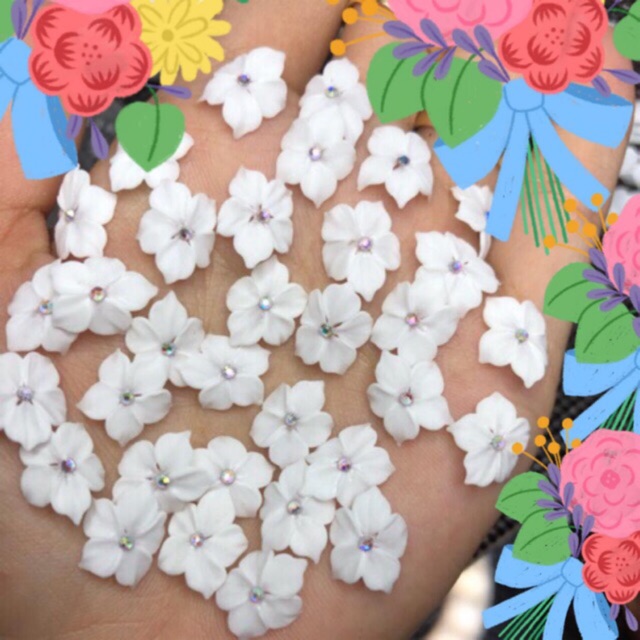 Hoa bột 3d nữa ôm móng sĩ ib