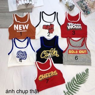 Có mút. Áo 3 lỗ, croptop, áo thể thao