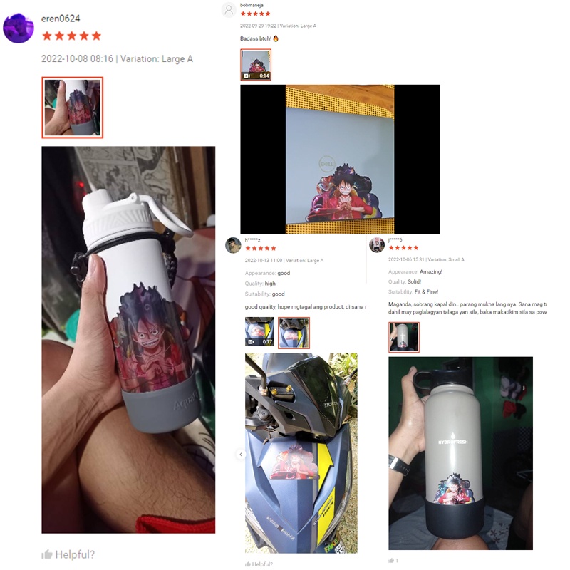 One Piece Fifth Gear Luffy 3D Gradient Sticker Illusion Car Sticker Decal cho Hành lý, Máy tính xách tay, Tủ lạnh và hơn thế nữa