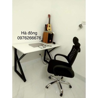 Combo bàn chân sắt chữ K ghế xoay tựa đầu 5003