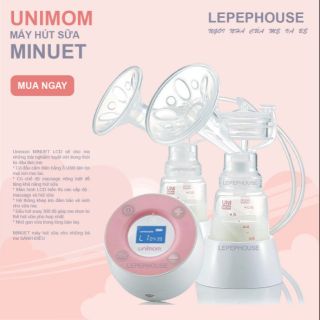 [Mua 1 tặng 1] Máy hút sữa điện đôi UNIMOM MINUET LCD pin sạc UM872019