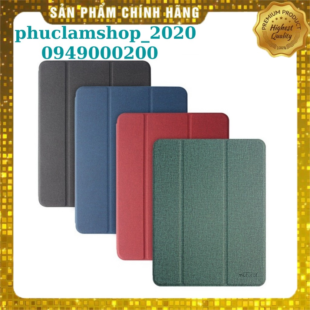Bao da Mutural cho iPad Pro 11.0 12.9 2018 2020 2021 10.9 10.5 10.2 Gen 7 8 9 9.7 Air Mini 2 3 4 5 6 có khay đựng bút