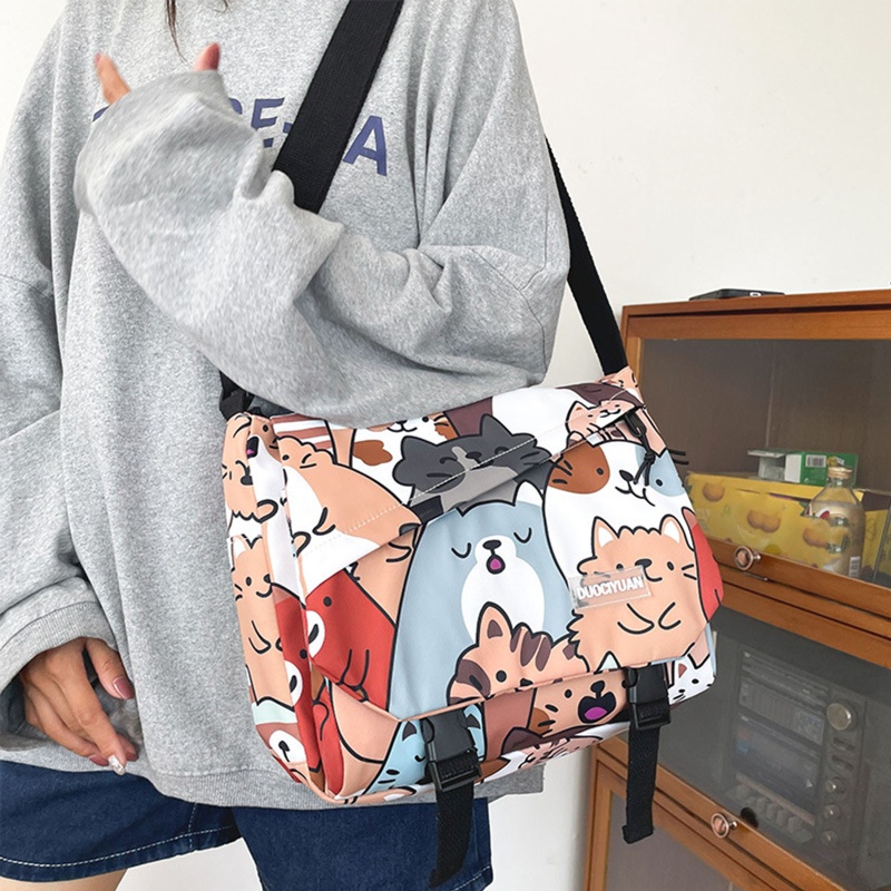 Túi Đeo Chéo Đa Năng Họa Tiết Hoạt Hình Dễ Thương Cho Cặp Đôi