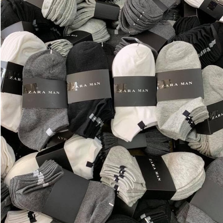 (Lố 10 đôi ) Tất nam nữ Zara Men cổ ngắn chất Cotton cực đẹp