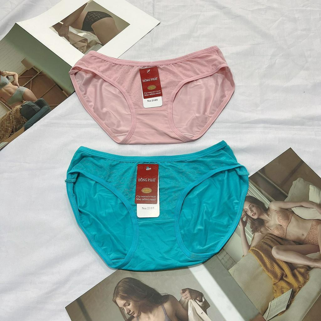 Quần lót nữ thun lạnh trơn cao cấp 2105 cạp thấp lưng chất liệu mềm mịn thoáng mát size 40kg-55kg