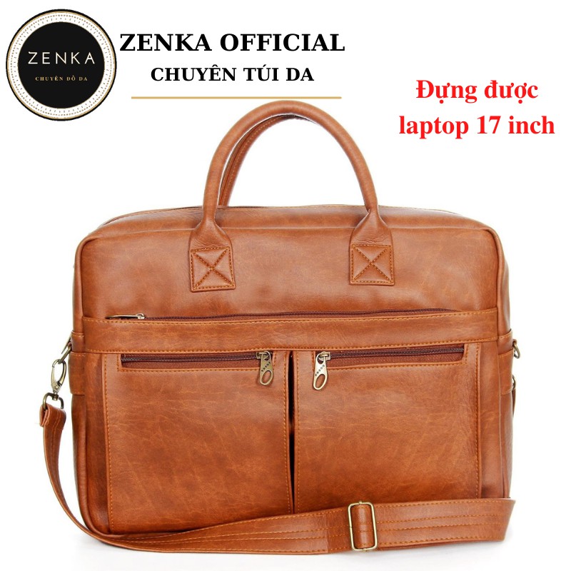 Túi đựng laptop 17 inch, cặp da văn phòng công sở Zenka sang trọng và lịch lãm