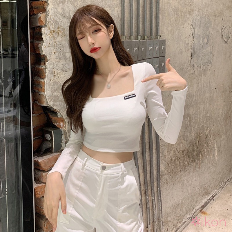 Áo Thun Tay Dài Màu Sắc Thời Trang Cho Nữ