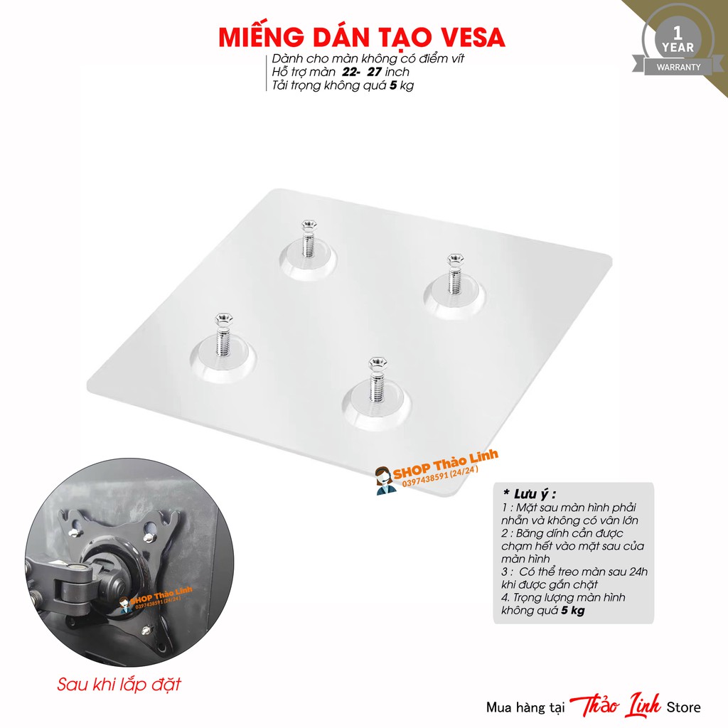 [THEO DÕI SHOP để nhận COUPON 20%] Bộ Kẹp Màn Hình FP1 , Tấm Dán Tạo Vesa ( Dành cho màn không có điểm vít treo màn )