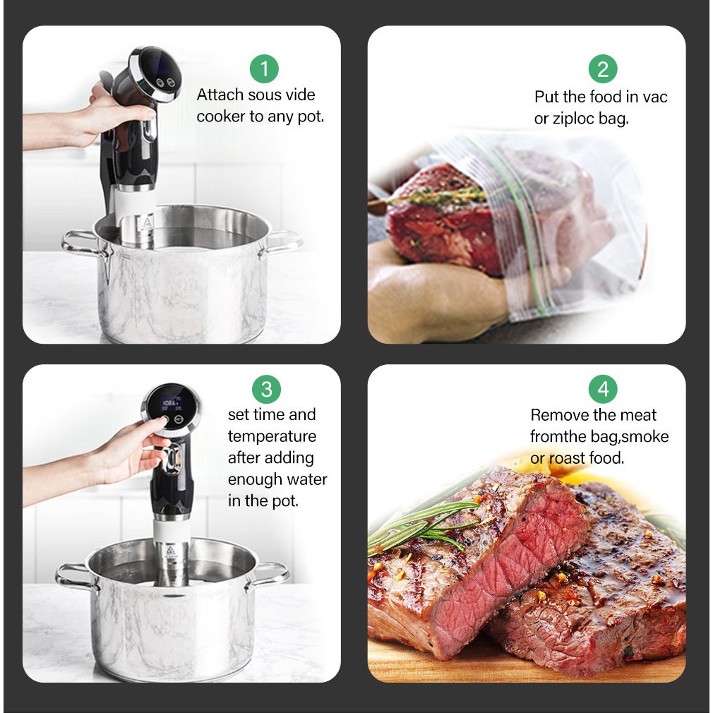 Máy nấu chậm Sous vide BioloMix SV-8001 công suất 1500W màn hình điều khiển LCD hẹn giờ chính xác