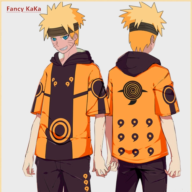 Áo hoodie tay ngắn in hình Naruto 3D cho nam & nữ