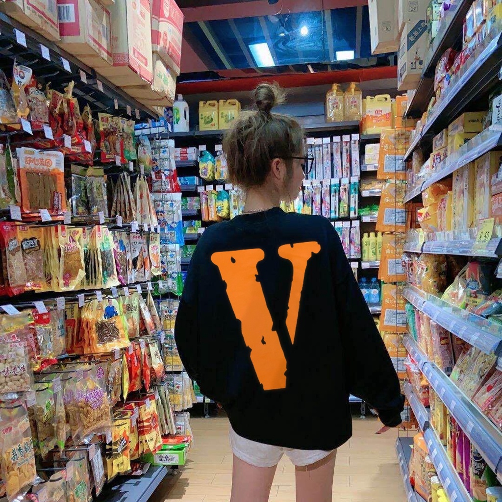 Vlone Áo Sweater Cổ Tròn Dáng Rộng Phong Cách Thời Trang Mỹ Dành Cho Cặp Đôi
