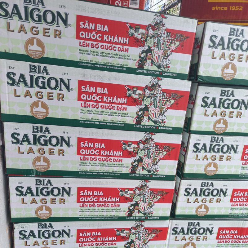 Thùng 24 lon bia Saigon Lager