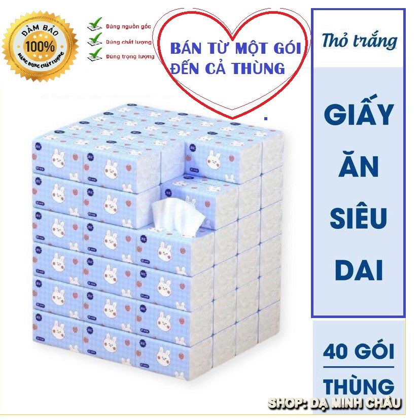 Thùng Giấy Ăn Siêu Dai Thỏ Trắng Hàng Nội Địa Trung Hàng Chất Lượng Cao An Toàn Cho Da Và Sức Khỏe
