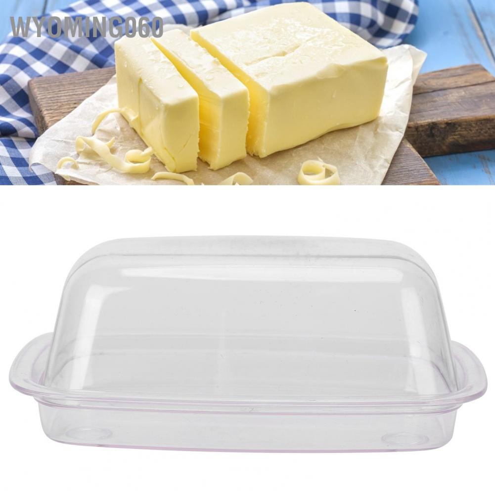 Wyoming060 Large Curved Butter Storage Box with Lid Multipurpose Cheese Container Tray Plate for Home Bakery