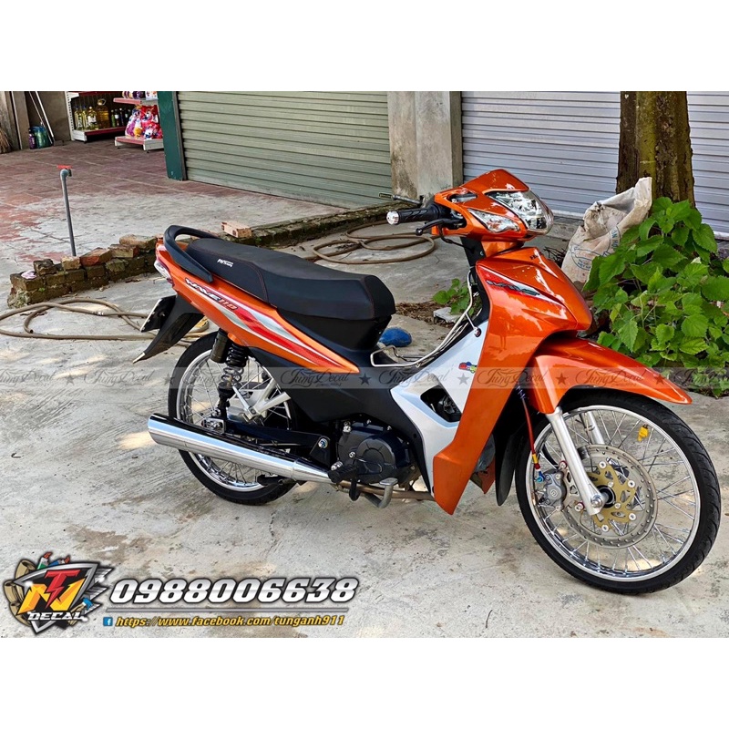 Tem zin thái- Tem rời xe Wave Alpha cam