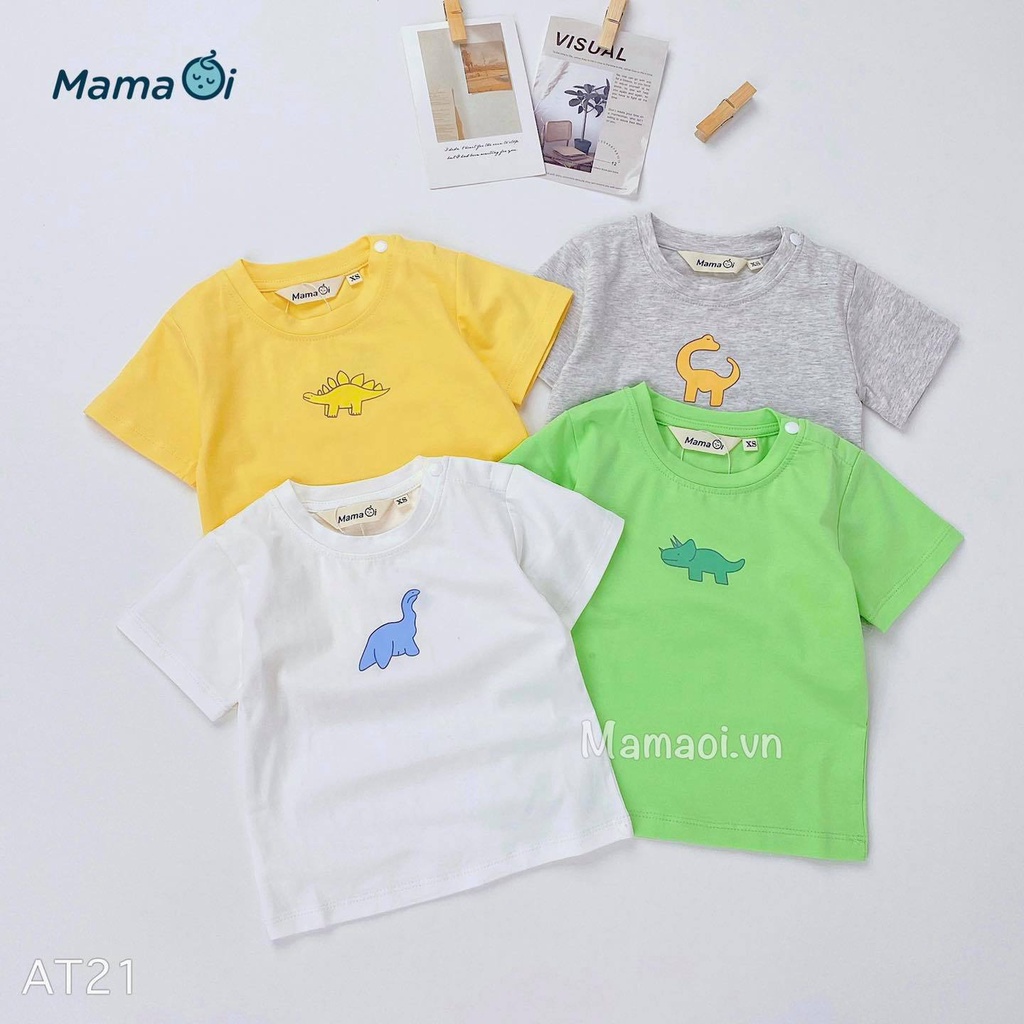 AT21 Áo thun bé trai bé gái in hình khủng long gồm 4 màu vải thun cotton mềm từ 0-3 tuổi Của Mama Ơi-Thời Trang Cho Bé