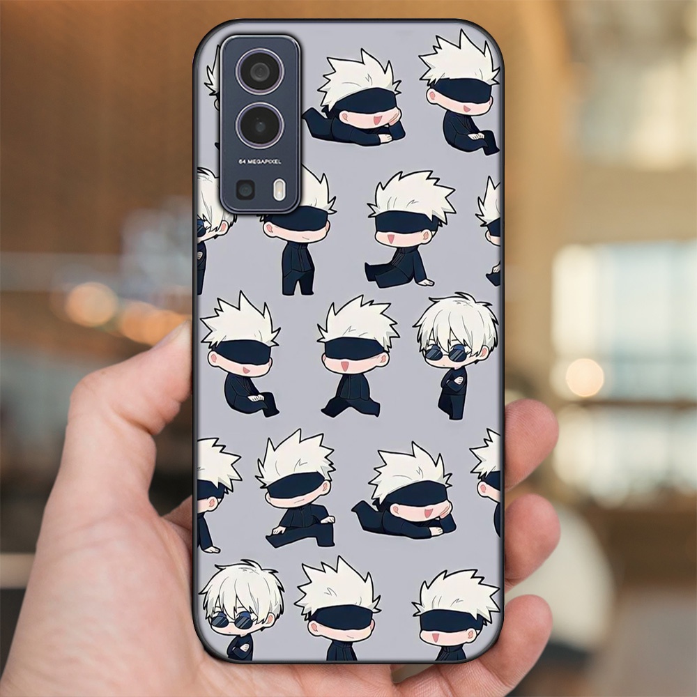 Ốp lưng Vivo Y72 5G viền đen in hình Satoru Jujutsu Kaisen