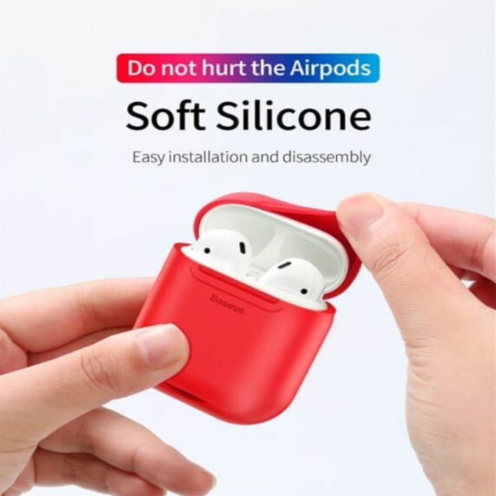 Bao case silicon kiêm sạc nhanh không dây Apple Airpods nhãn hiệu Baseus WIAPPOD-01 - Hàng chính hãng