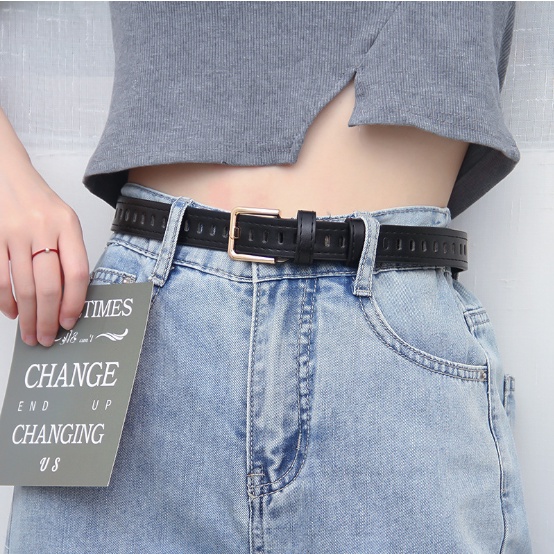 Thắt lưng nam nữ thời trang dây nịt nữ bản nhỏ 2.3 cm chất da PU hàng Quảng Châu cao cấp