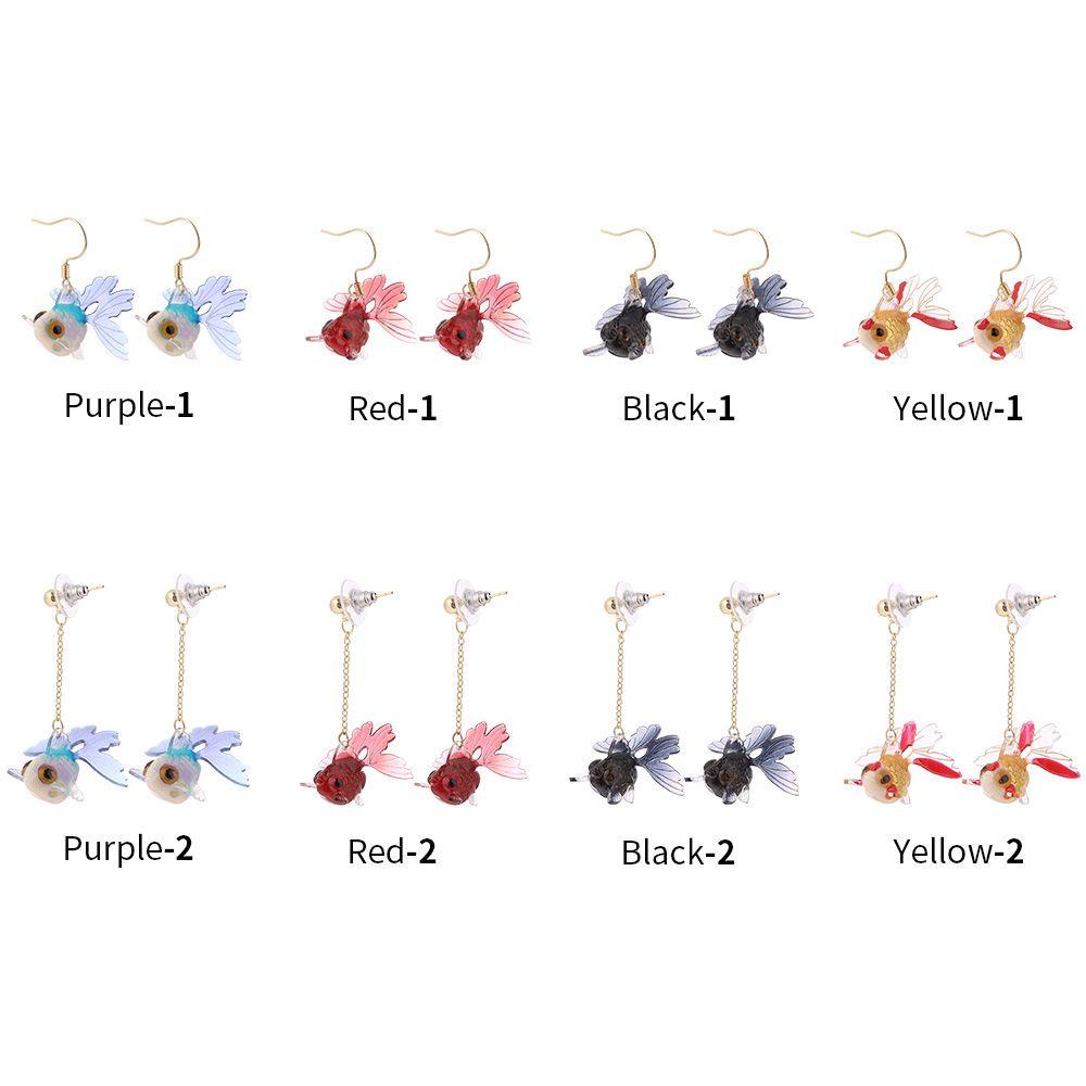 1 Cặp Cá Koi HS - 1 Cặp|Khuyên Tai Dáng Dài Trong Suốt Bằng Nhựa Resin Thời Trang Dự Tiệc Cho Bạn Gái